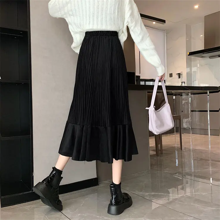 Ruffles Skirts Free Shipping Women Pleated Soft Tender Female High Waist Autumn Newest Clothes Students Daily Faldas Skirt tutu skirt