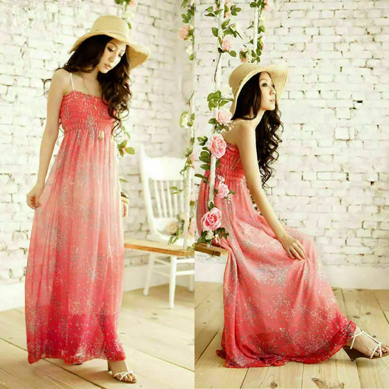 Women's Dress 2020 Summer New Floral Print Boho Long Maxi Dress Sleeveless Spaghetti Strap Party Beach Sundress Female Vestitos Women's Dress 2020 Summer New Floral Print Boho Long Maxi Dress Sleeveless Spaghetti Strap Party Beach Sundress Female Vestitos