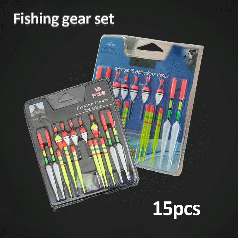 

15pcs Assorted Sizes Lot Fishing Lure Floats Bobbers Slip Drift Tube Fishing Accessories Sport Fishing Float Light Stick Bobbers