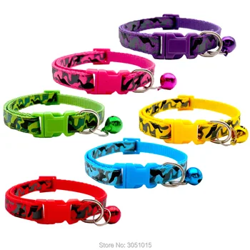 

Wholesale 24pcs Adjustable Camo Dog Collars for Small Dogs ID Tags Collar With Bell Polyester Necklace Leash Pet Puppy Dog Cats