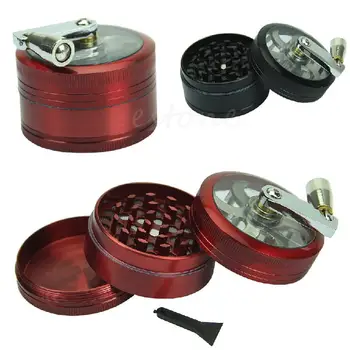 

Zinc Alloy Hand Crank Herb Spice Crusher Muller Mill Tobacco Grinder 2.2" New