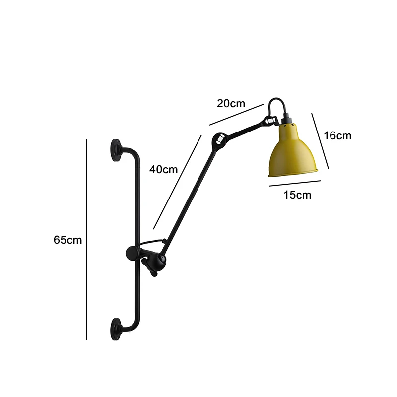 M wall light Yellow Скандинавские бра домашний декор в стиле ретро стимпанк Настенный светильник лампа для гостиной спальни прикроватная чердак 110 В 220 В красный желтый черный E27 - Цвет абажура: M wall light Yellow