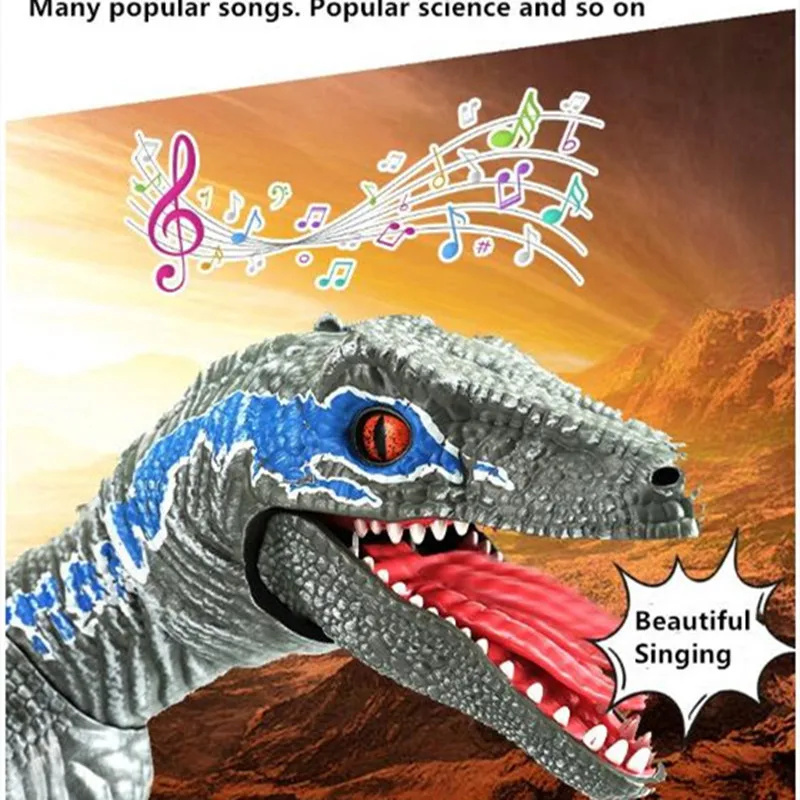 Remote Control Animal Robot High Simulation Spray Walking Sound Singing Dancing Multi- Function RC Dinosaur Spray Dinosaur Toys 3