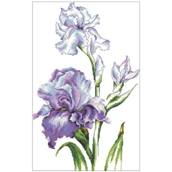 

Watercolor iris patterns Counted Cross Stitch 11CT 14CT 18CT DIY Chinese Cross Stitch Kits Embroidery Needlework Sets home decor