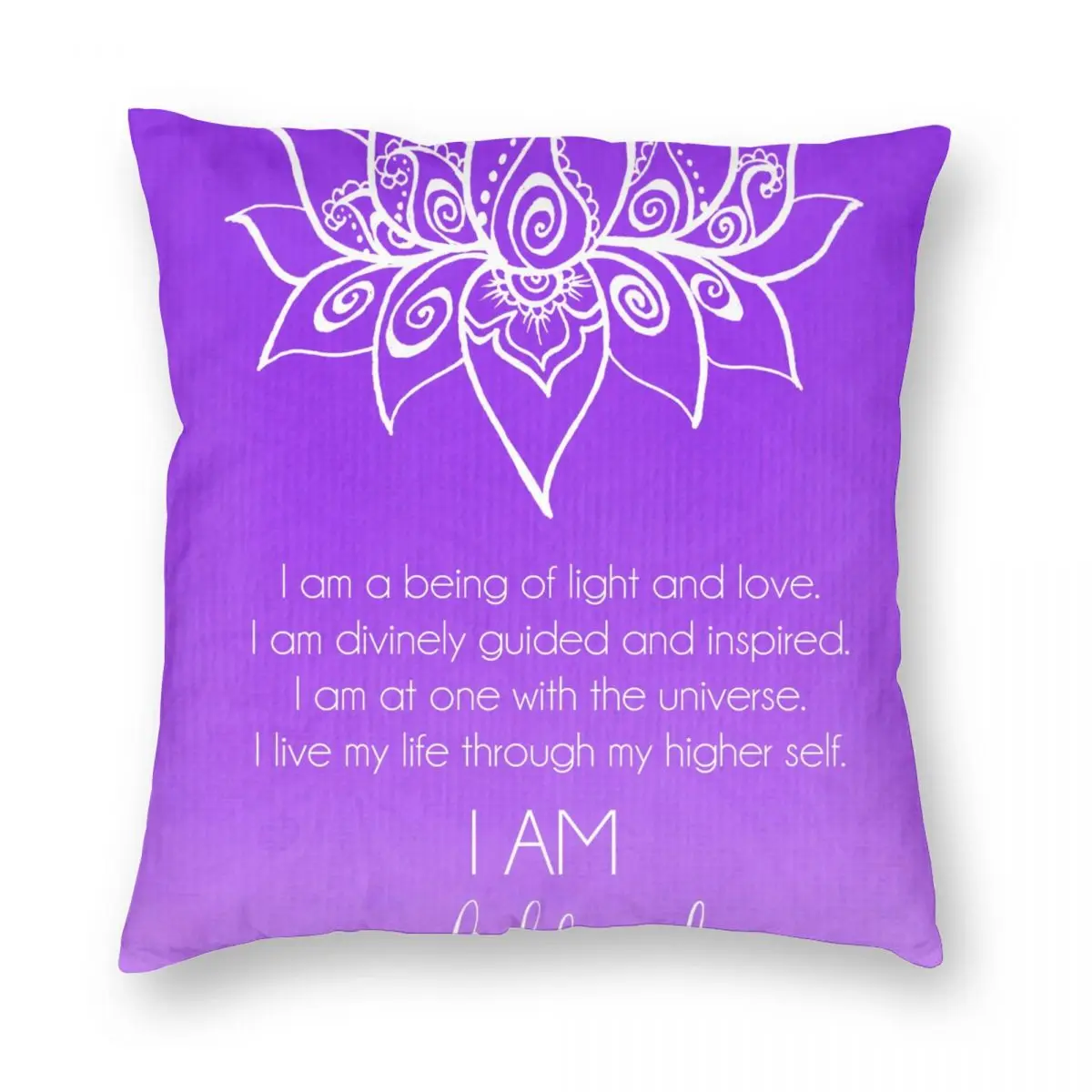 

Crown Chakra Affirmation Square Pillowcase Polyester Linen Velvet Creative Zip Decor Throw Pillow Case Home Cushion Cover