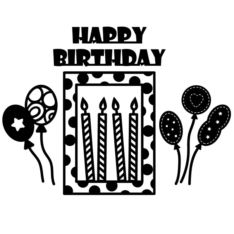 

Eastshape Happy Birthday Ballon Candle Metal Cutting Dies for Card Making Scrapbooking Dies Embossing Cuts Stencil Craft Dies
