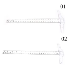 1 sztuk T kwadratowa linijka 30cm plastikowa linijka prosta narzędzie do pomiaru T kształt linijka przezroczyste pomiary