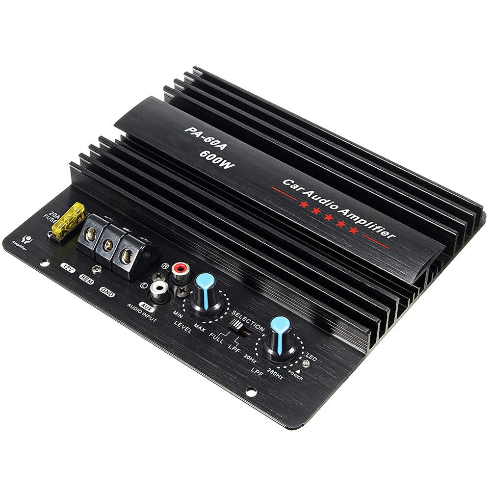 12V 600W PA-60A Sound Mono Channel Lossless Bass Car Audio Accessories HIFI Amplifier Board Speaker Module Durable High Power