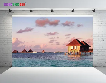 

SHENGYONGBAO Vinyl Digital Printed Backdrops for Photography sea sky cloud theme Photo Studio Background SZ-122