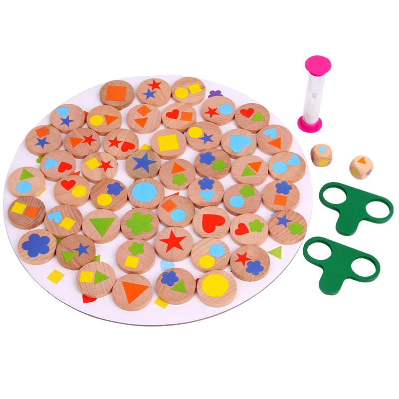 

Wooden Teaching Aid Fertility Brain Tabletop Game Shape Cognitive Matching Children Note Force Training Find Map Toy