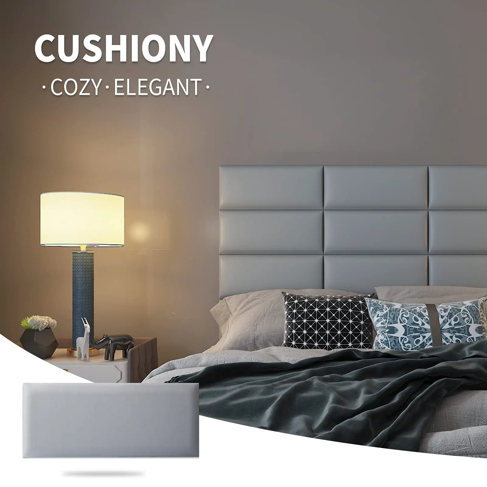 Art3d 4PCS Peel and Stick Headboard for Twin in Grey, Sized 25 x 60cm , 3D  Upholstered Wall Panels - AliExpress