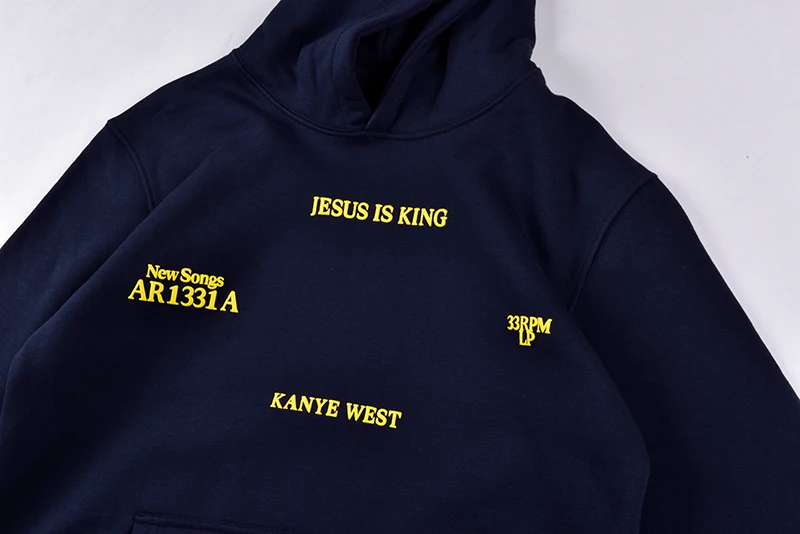 JESUS IS KING KANYE WEST толстовка с вышитым буквенным принтом для мужчин, странные вещи, уличная толстовка с капюшоном из шерпы, Женская толстовка с капюшоном