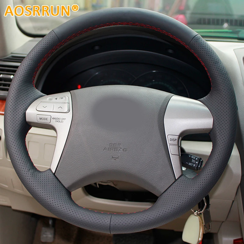 Кожа ручная сшивка чехол рулевого колеса автомобиля для Toyota Highlander Camry 2007 2008 2009 2010