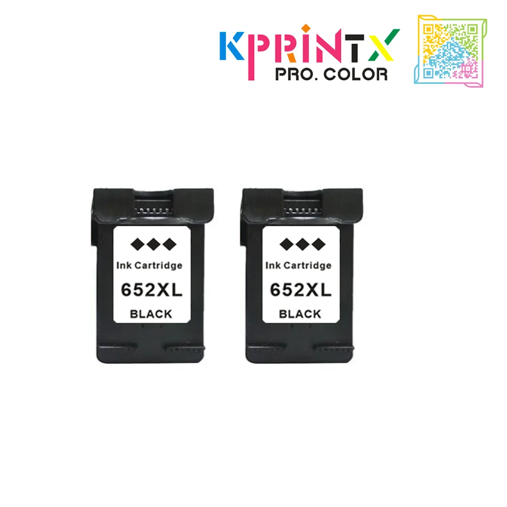 2 картриджа с черными чернилами совместимые hp652 652xl Deskjet 1115 1118 2135 2136 2138 3635 3636 3835 4535