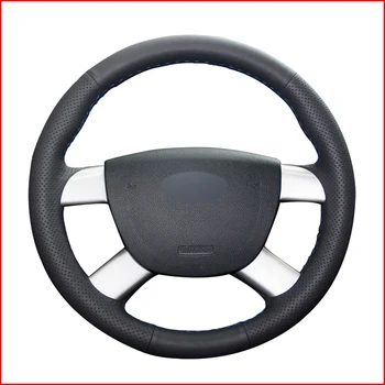 

MEWANT Black Genuine Leather Car Steering Wheel Cover for Ford Kuga 2008-2011 Focus 2 2005-2011 C-MAX 2007 2008 2009 2010