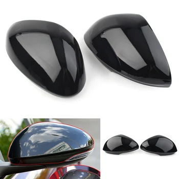 

For Alfa Romeo Giulia 2017 2018 2019 2020 Glossy Black Car Door Side Exterior Rearview Mirror Decoration Cover Trim Accessories