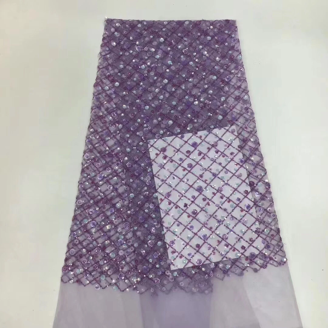 

French sequined tulle lace fabric 2020 high quality African lace fabric Nigeria mesh lace fabric D3849