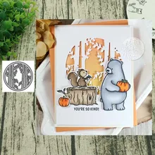 Corte de metal dados circular floresta para scrapbooking aço ofício cortar gravação cartão de papel álbum estêncil