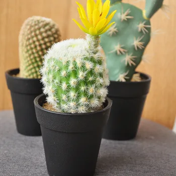 

Artificial Succulent Plant Plastic Small Cactus With Pot Plants Bonsai Fake Cute Prickly Pear Plants Accessories For Home Decor