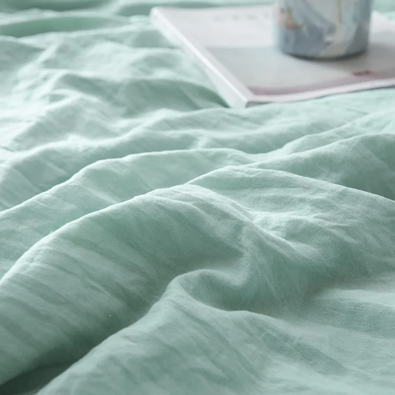 Летние зеленые лоскутные одеяла оборки пододеяльник 1 шт. постельное белье свежесть постельное белье мыть хлопок плед прочные постельные принадлежности лето