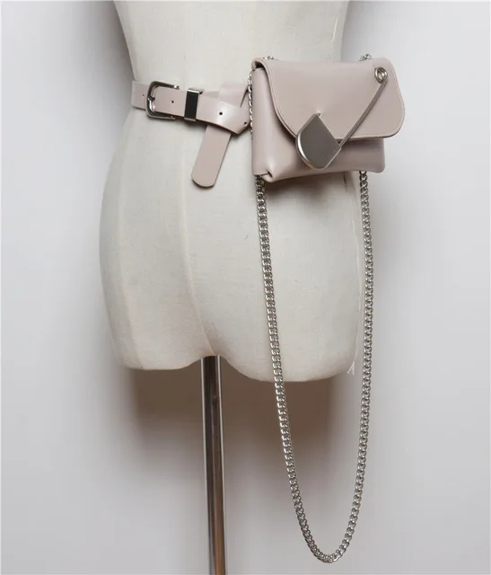 Женская поясная сумка, поясная сумка для женщин, модная дизайнерская сумка на цепочке из искусственной кожи для телефона, сумка для денег, сумка через плечо, нагрудные сумки, Heuptas - Цвет: Розовый