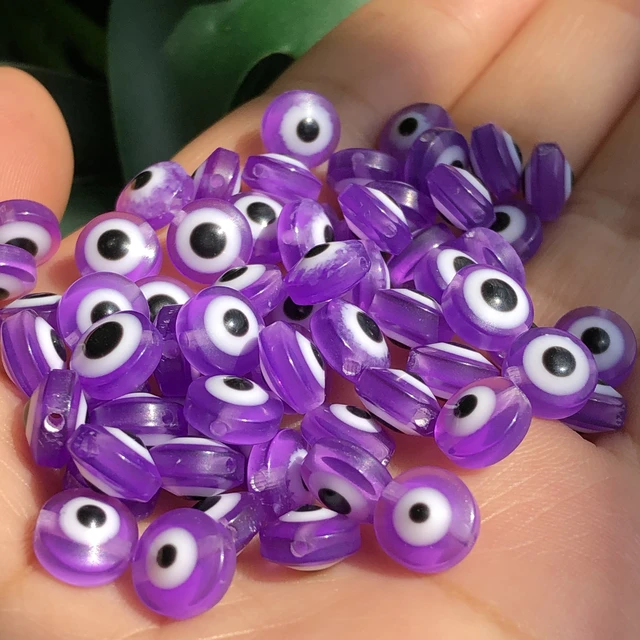 Natural Stone Beads 4 6 8mm Purple Evil Eye Round Spacer Loose Beads For  Jewelry Making DIY Handmade Bracelet Necklace 15