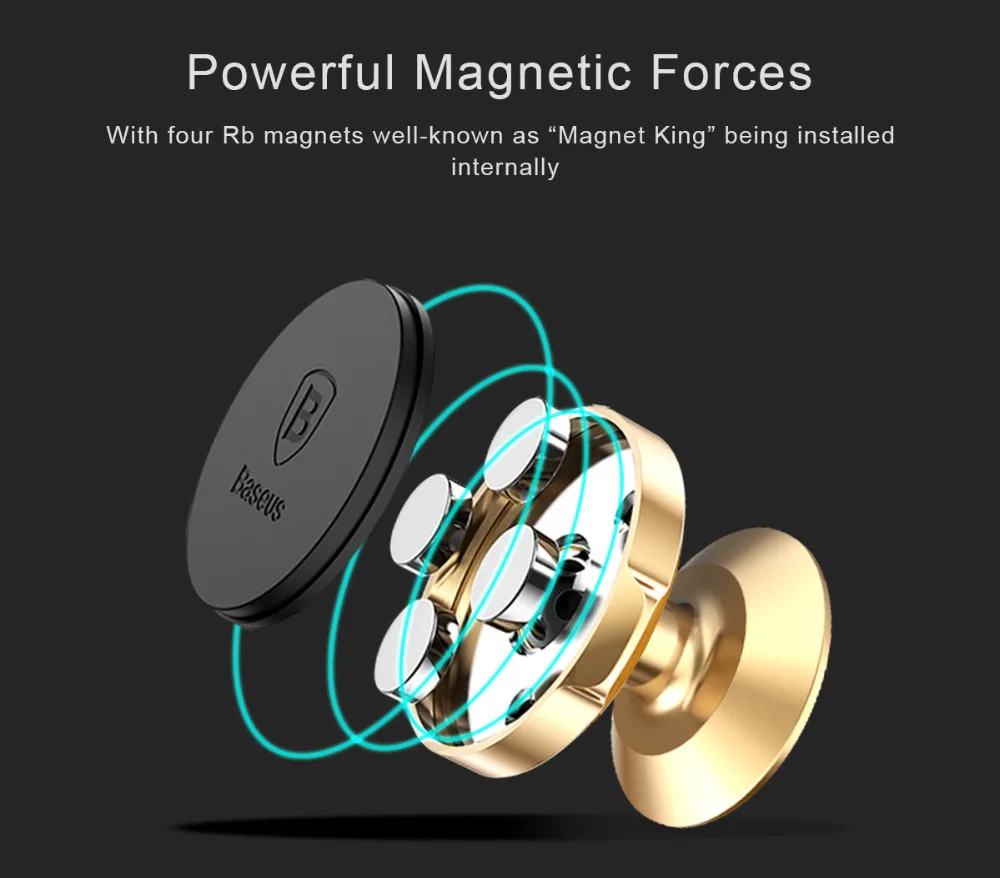 Baseus Magnetic Car Phone Holder Universal Magnet Holder in car Mobile Phone Holder Stand Mount For iPhone X 8 7 with small ears mobile stand for table