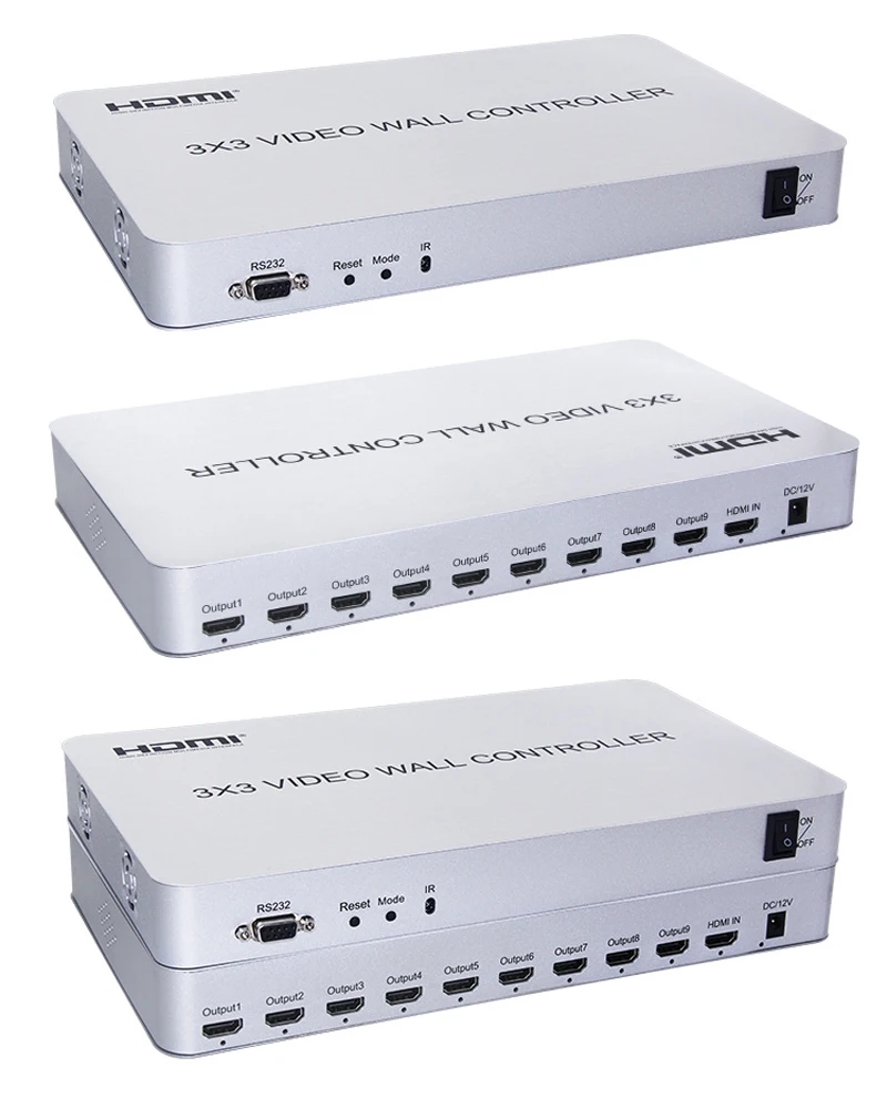 1080P RS232 3x3 видео настенный контроллер HDMI видео процессор 1 вход 9 выход ТВ экран дисплей 4X2 2X2 3X2 несколько режим сращивания