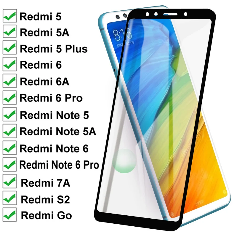 Закаленное стекло 11D для Xiaomi Redmi 5 Plus 5A Go 6 6A 7A S2 полное покрытие Защита экрана Note Pro