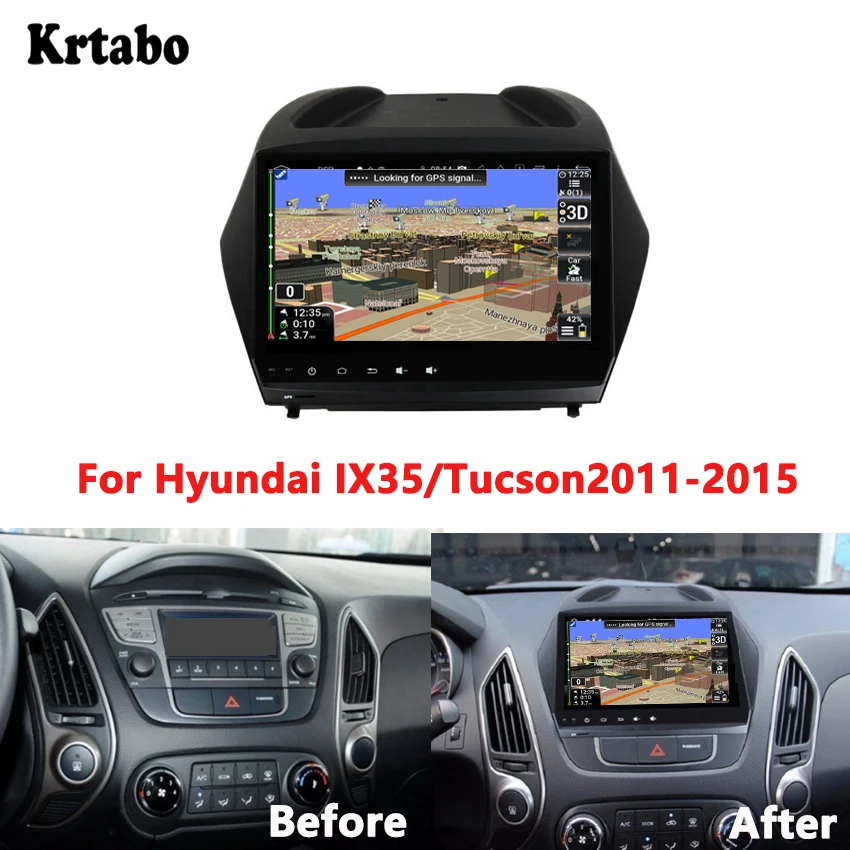 

Android 9.0 HD smart car navigation reversing image control large screen one machine recorder For Hyundai IX35/Tucson 2011-2015
