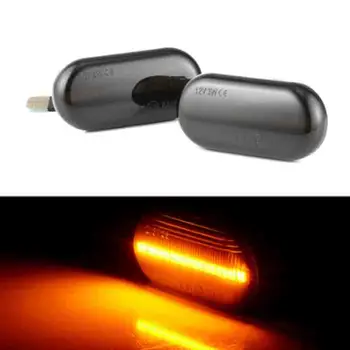 

2X Car Smoked Black Dynamic Water Light Led Foliate Turn Signal Fit For Mercedes-Benz Smart Fortwo W453