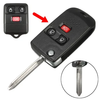 

3 Button Car Flip Key Case Cover Key Fob Shell For Ford F-150 F-250 Escape Expedition for MAZDA Tribute B4000 B3000