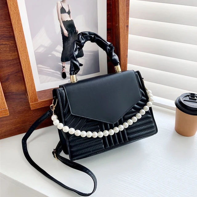 New Simple Square Bag New Retro Personality Pearl Handbag Candy One-shoulder  Messenger Bag Mini Bag - AliExpress