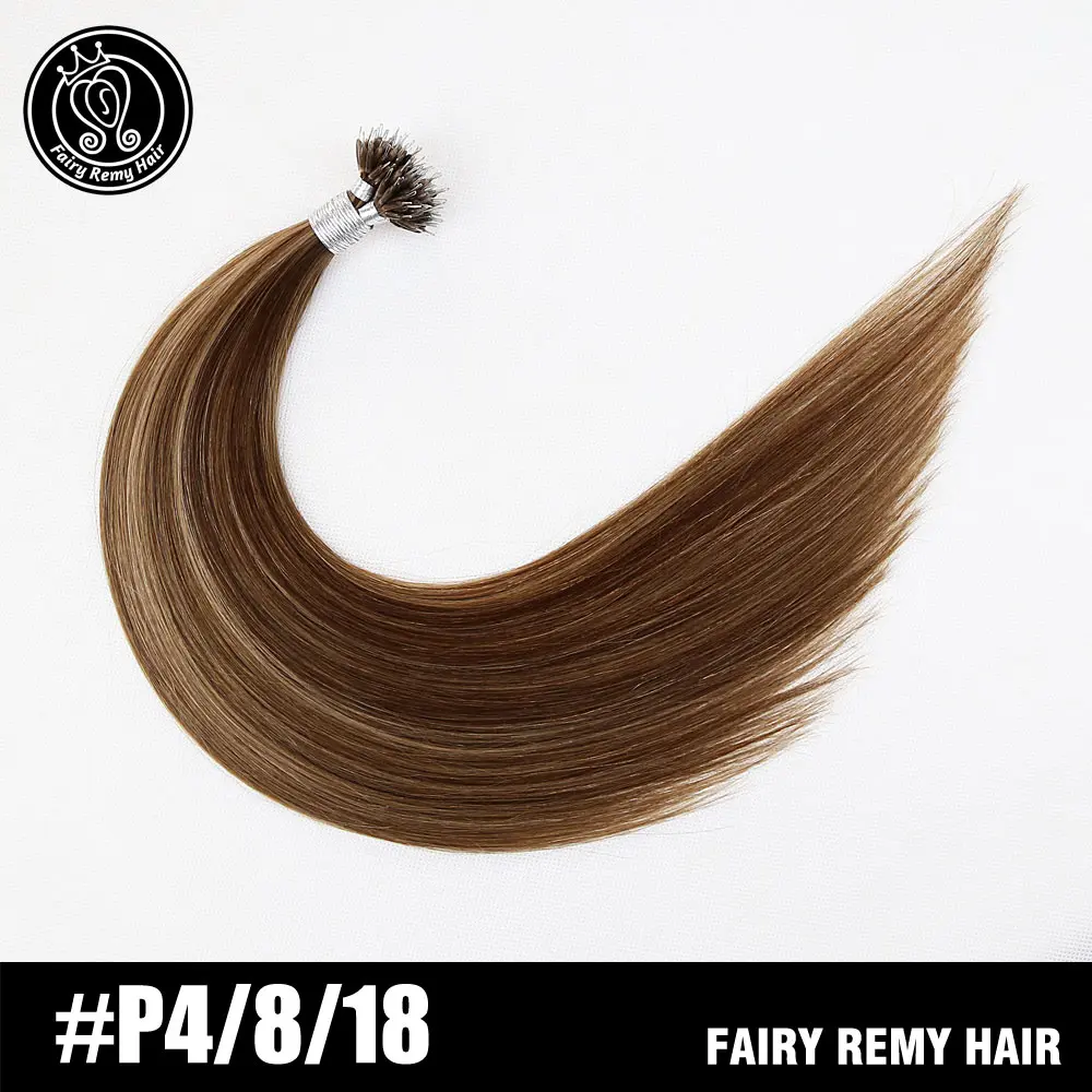 P4/8/18 Сказочные волосы remy 0,8 г/локон 16 дюймов Remy микро бусины для наращивания волос в нано кольцах ссылки российские натуральные волосы Платина блонд цвет 40 г - Цвет: P4/8/18