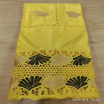 

African bazin riche fabric with brode Latest fashion embroidery bazin lace fabric with net lace 5 yards 3L060503