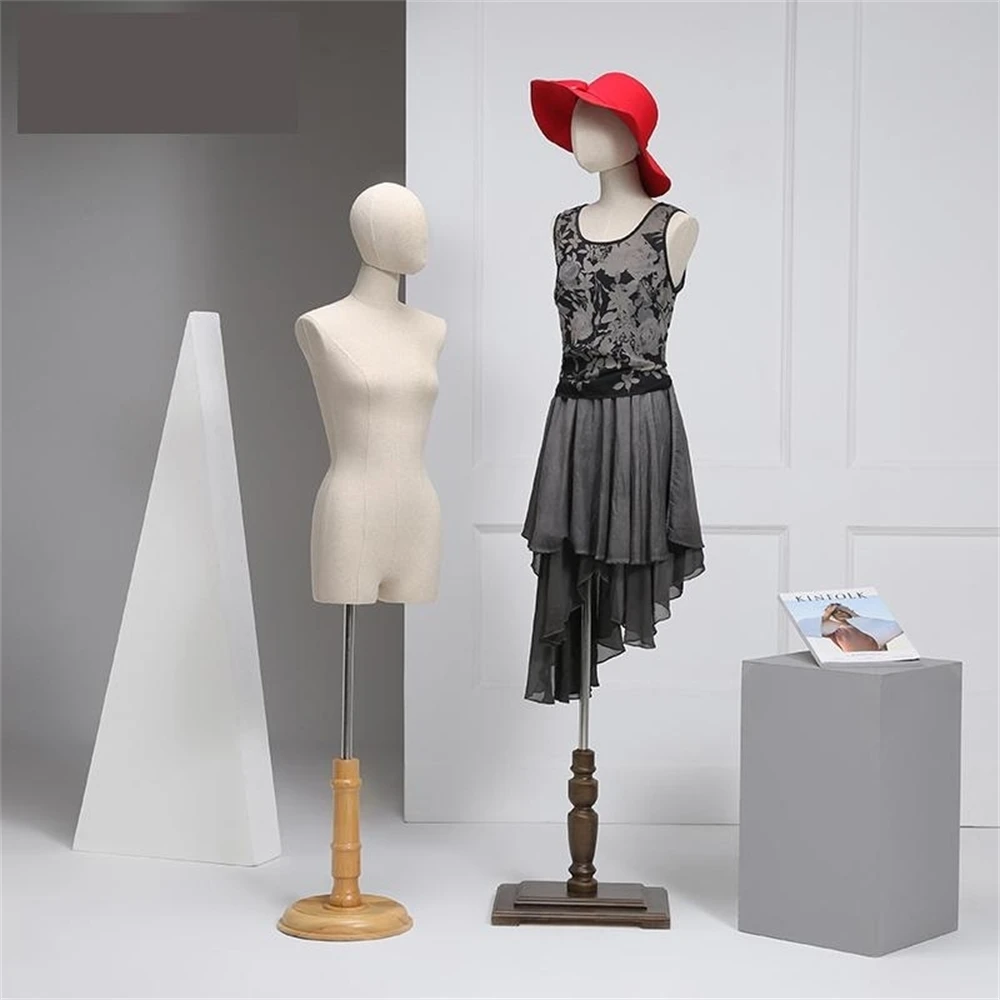 

Women Clothing Model Rack Half Body Prosthetic Cover Korean Style Window Wedding Garment Woman Mannequin Fashion Store Fixture