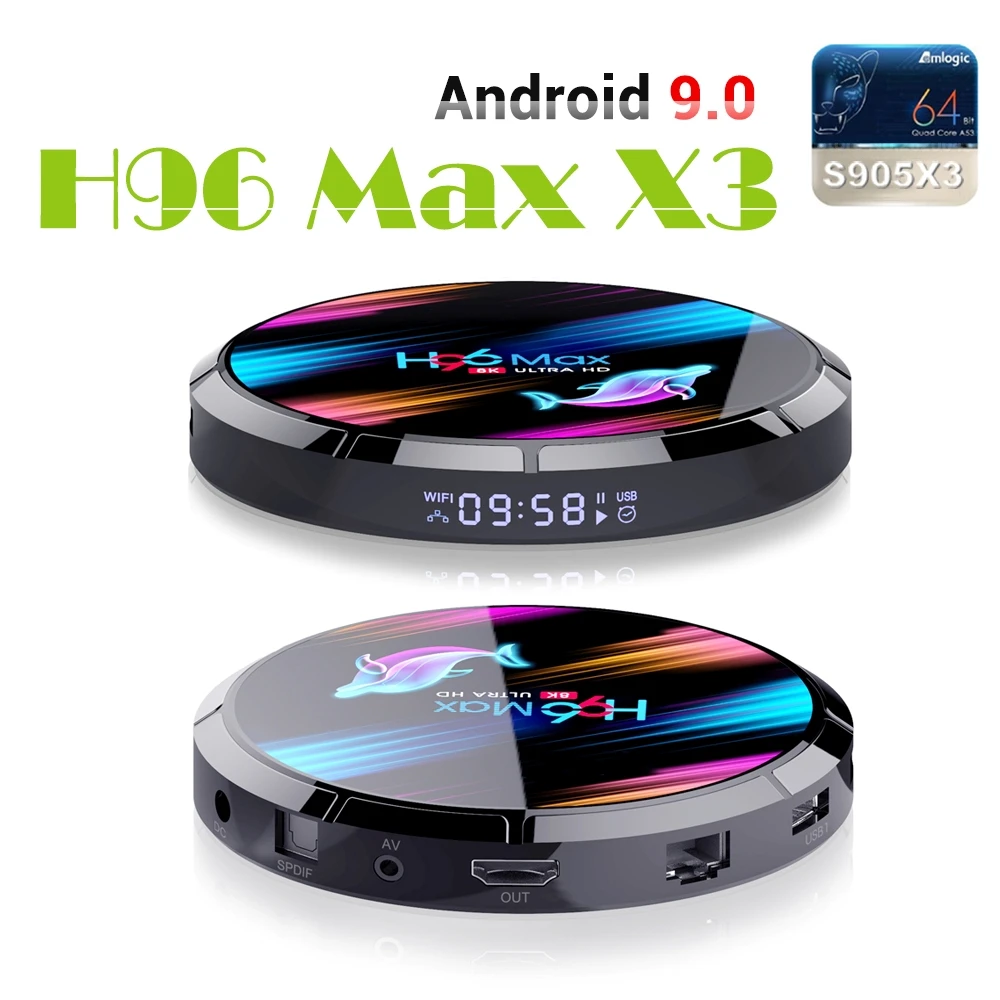 

H96 MAX x3 Smart Android TV Box S905X3 32GB 64GB Media player 4K Wifi Netflix Set top Box Media Player Youtube Android 9.0 BOX