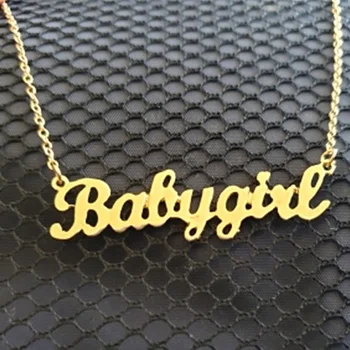 

Baby Girl Necklace Personalized Babygirl Necklace Custom Name Letter Pendants Stainless Steel Birthday Gift