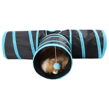 

Pet Cat Tunnel Collapsible 3 Way Play Toy Tube Fun For Rabbits Kittens Small Dogs