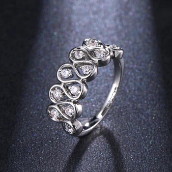 

Interesting Design Crooked Rivers Shape With Round AAA Zirconia Three Colors For Unique Ring for Women Engagement Jewelry