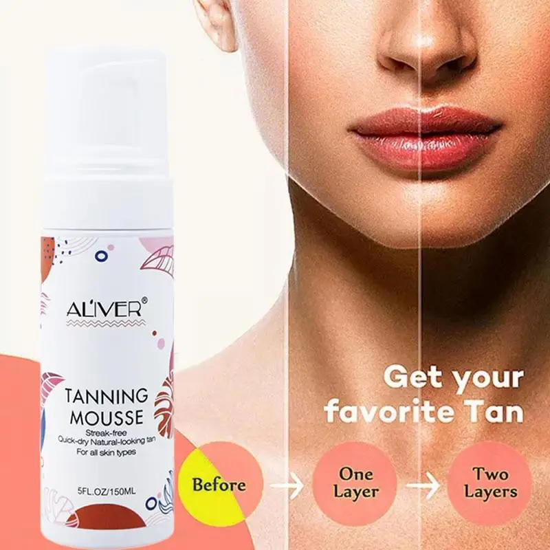 Body Self Tanners Cream Sunless Anti-UV Damage Mousse Face Tanning Skin Nourishing Bronzer Makeup Tanning Lotion C1O7