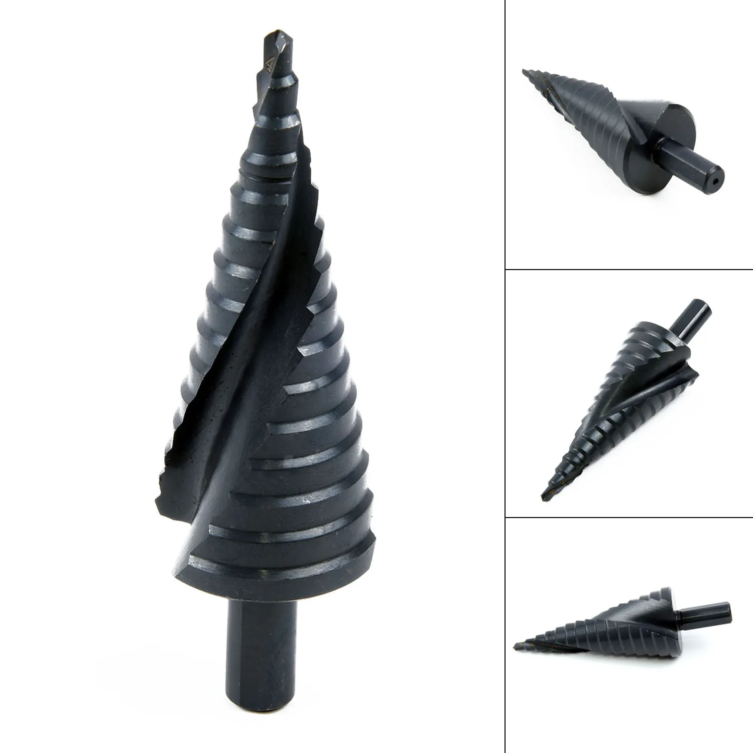 

1PC 4-32MM Step Conical Nitride Coated HSS Spiral Step Drill Tool Black