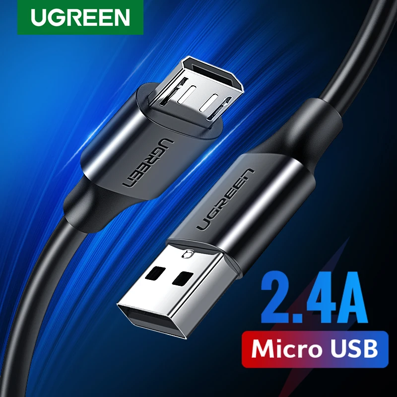 Ugreen Micro USB Cable 2.4A Fast Charging USB Data Cable Mobile Phone Charging Cable for Samsung Huawei HTC Android Tablet Cable