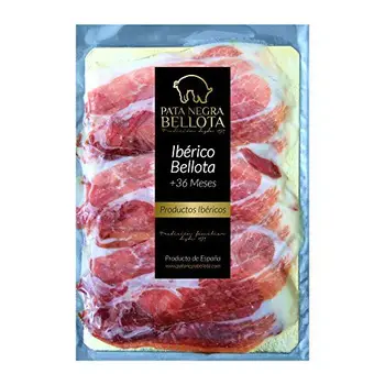 

Ham Pata Negra Bellota +36 months, 150 gr - Fresh cut - slices - "Pata Negra" Jamon Ibérico Bellota