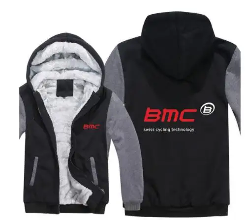 

Winter for BMC Switzerland Hoodies Men Fashion Wool Liner Jacket for BMC Cyclinger Sweatshirts Men Coat Pullover