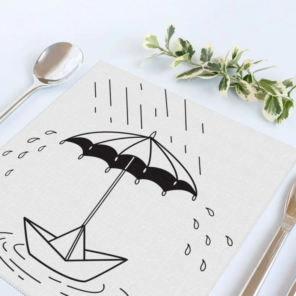 Placemat for dining table CoastersLate Afternoon Sailing Sailboat Gift Polyster Cup Coffee Table Mats Kitchen 6pcs Home Decor