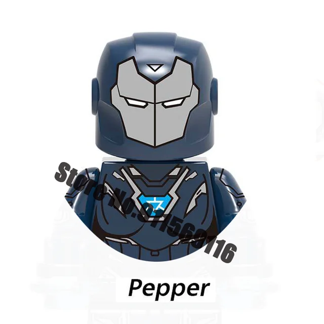 Superhero Iron Man Building Blocks Bricks Pepper Ultron Tony Stark Mark War Machine Action Figures Kids Toys Christmas Gifts H-X1247