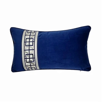 

Fashion Classic Royal Blue Velvet Waist Pillow Case 30x50cm Home Decor Sofa Car Chair Lumbar Hotel Cushion Cover Sell by Piece