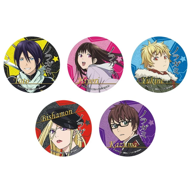 ZXFJXR 6pcs/set 58MM Noragami Aragoto Yato Kazuma Hiyori Yukine Bishamon  Icons On Backpack Brooch Round Badges Anime Fans - AliExpress