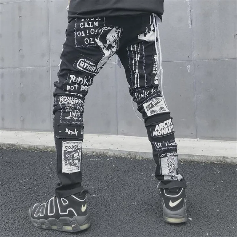 HEYGUYS Для Мужчин's Повседневное черные джинсы Для мужчин Sknny Slim Fit Zip равные джинсы джинсовые штаны Винтаж длинные брюки XS размеры S, M, l